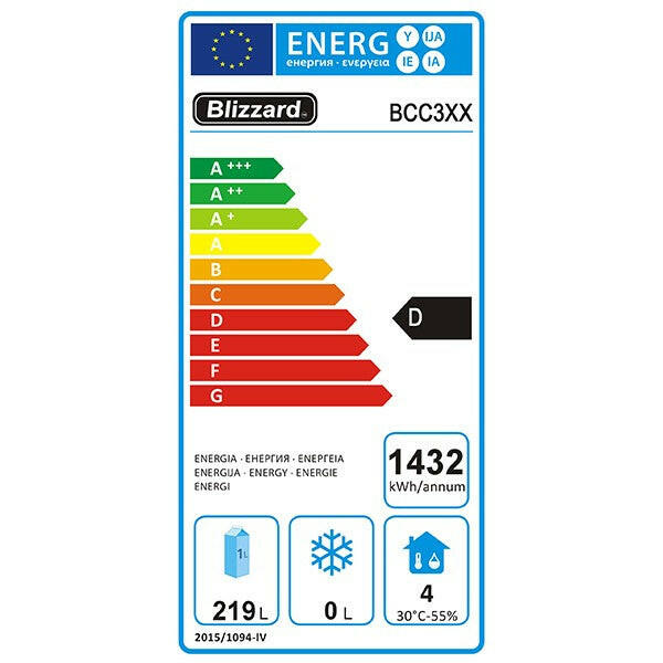 Blizzard BCC3 3 Door Compact Counter Fridge 368 Litres - Cater-Connect Ltd