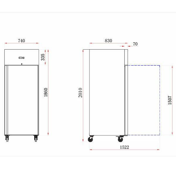 Blizzard BF1SS Single Door Freezer 2/1GN 650L - Cater-Connect Ltd