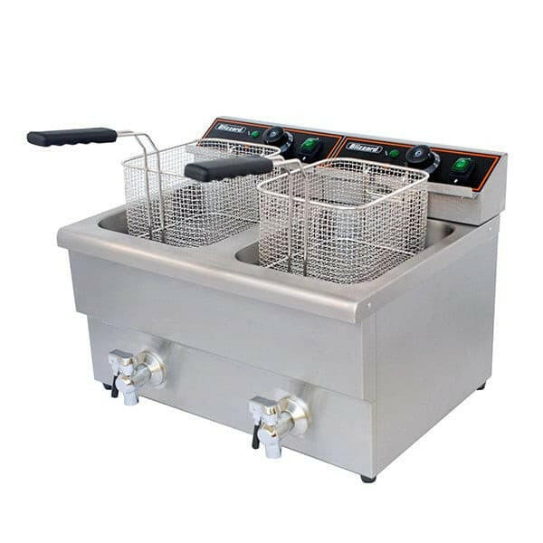 Blizzard BF8-8 Countertop 600w Double Tank Electric Fryer 2 x 8 Litres - Cater-Connect Ltd