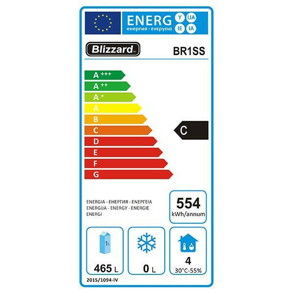 Blizzard BR1SS Upright Single Door Refrigerator 650L - Cater-Connect Ltd