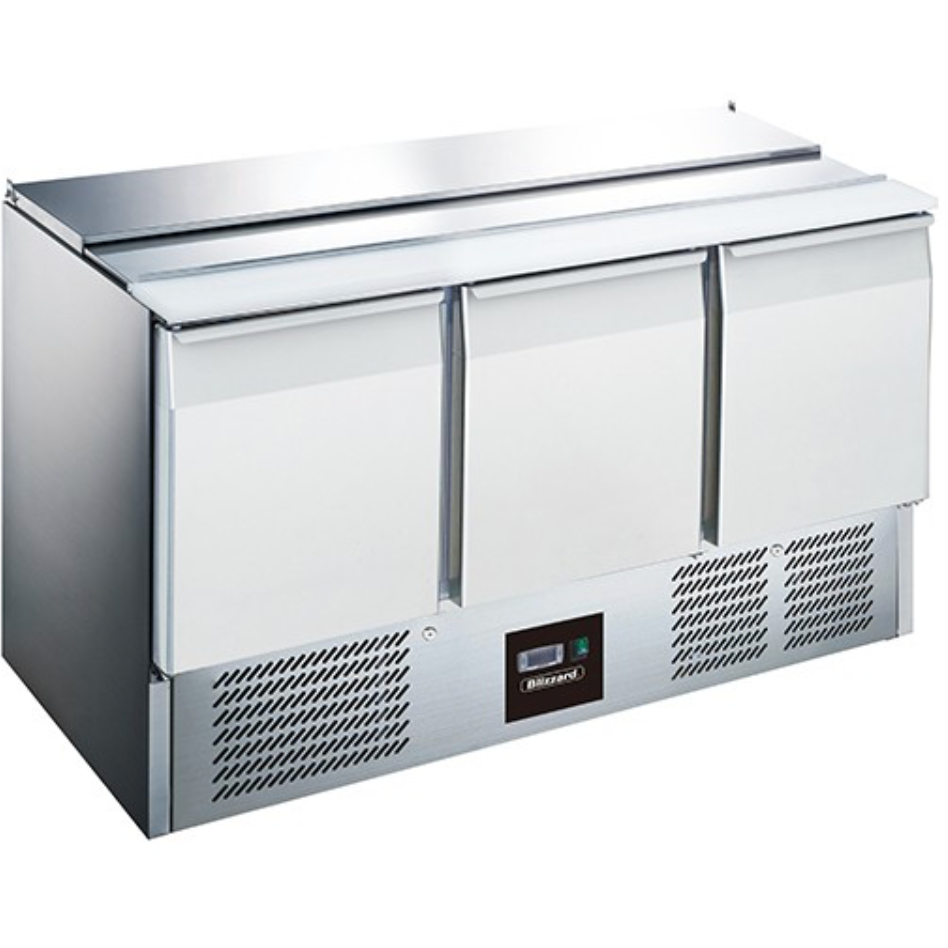 Blizzard BSP3 Three Door Compact Saladette Counter Fridge 368 Litres - Cater-Connect Ltd