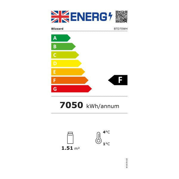 Blizzard BTD70WH White 4 Tier Slim Merchandiser 240L - Cater-Connect Ltd
