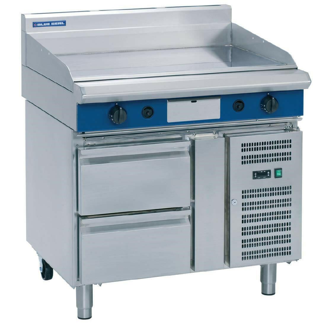 Blue Seal Evolution GP516-RB Gas Griddle & Refrigerated Base 900mm.
