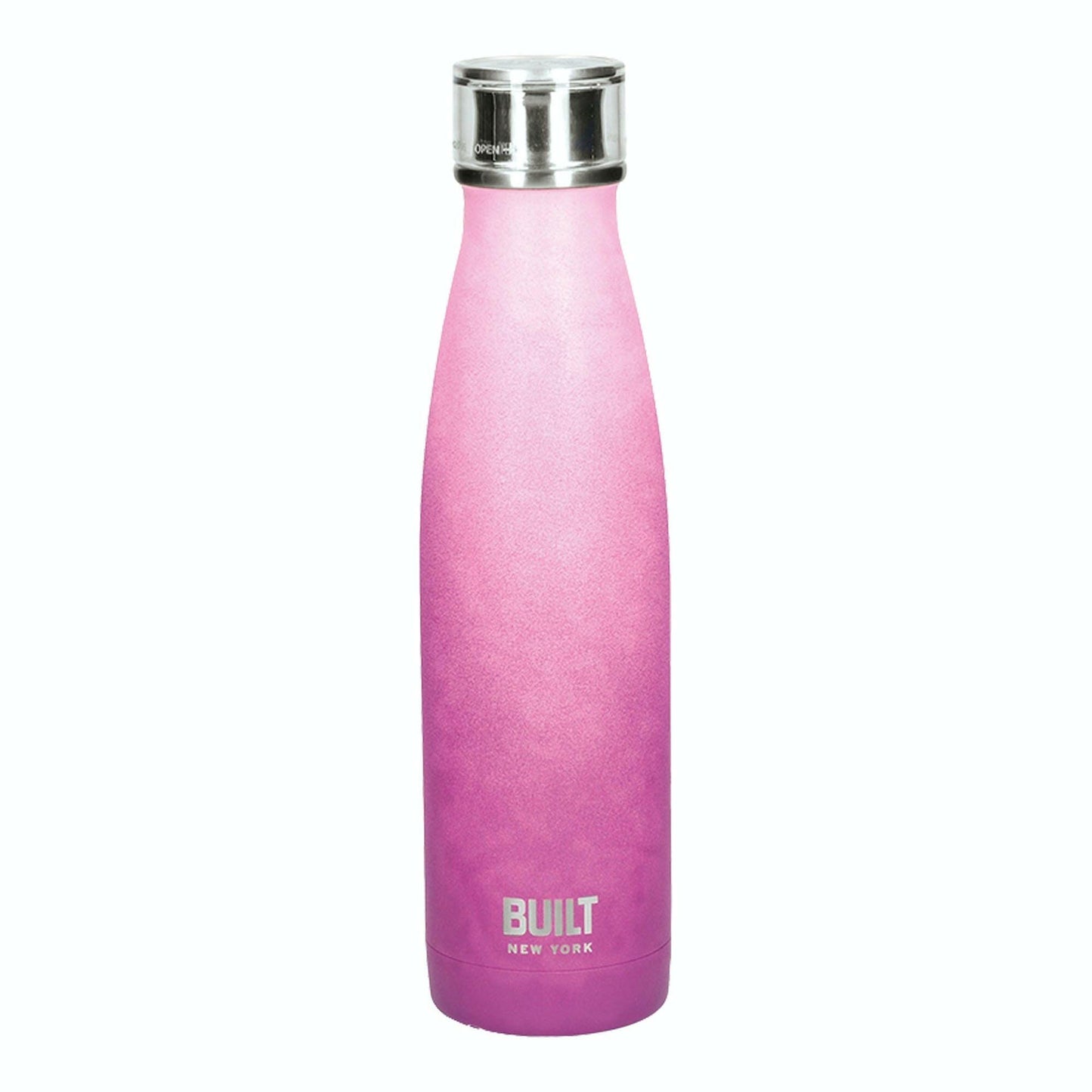 Built 500ml Double Walled Stainless Steel Water Bottle Pink and Purple Ombre.