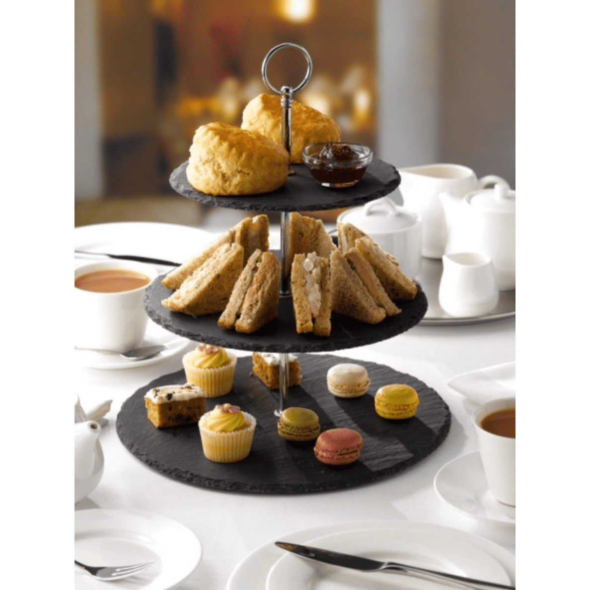 Genware Slate 3 Tier Cake Stand - Cater-Connect Ltd