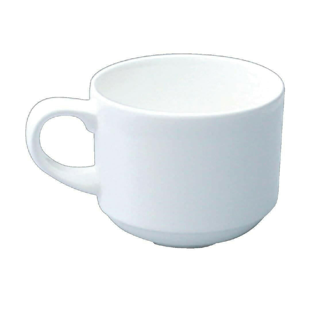 Churchill Alchemy White Stacking Tea Cups 22cl Case Size 24 - Cater-Connect Ltd