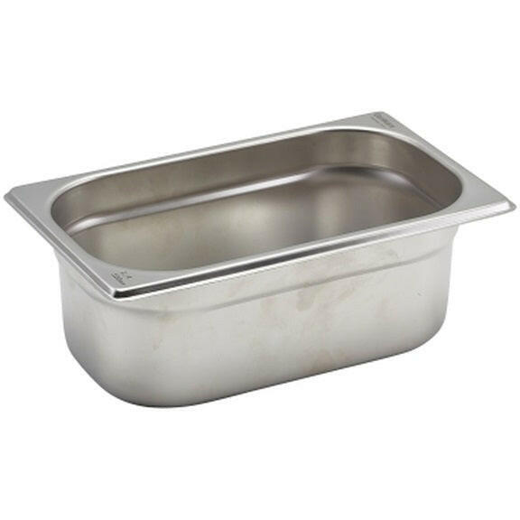 Genware Stainless Steel 1/4 Gastronorm Pan 100mm - Cater-Connect Ltd