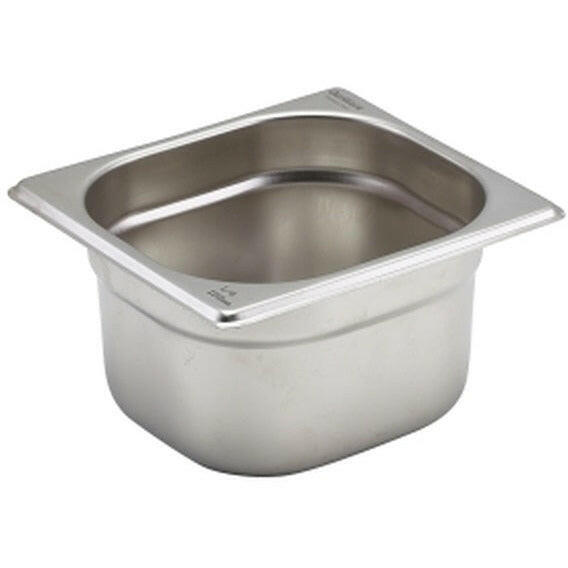 Genware Stainless Steel 1/6 Gastronorm Pan 100mm - Cater-Connect Ltd