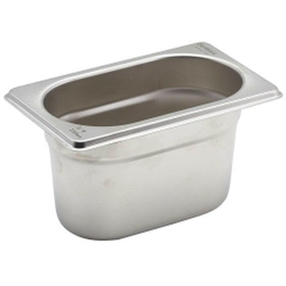 Genware Stainless Steel 1/9 Gastronorm Pan 100mm - Cater-Connect Ltd