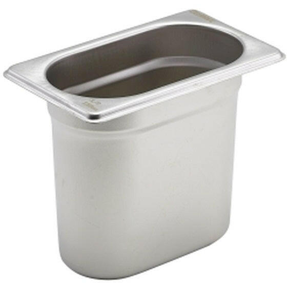 Genware Stainless Steel 1/9 Gastronorm Pan 150mm - Cater-Connect Ltd