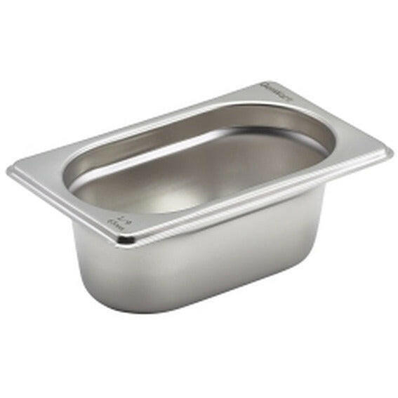 Genware Stainless Steel 1/9 Gastronorm Pan 65mm - Cater-Connect Ltd