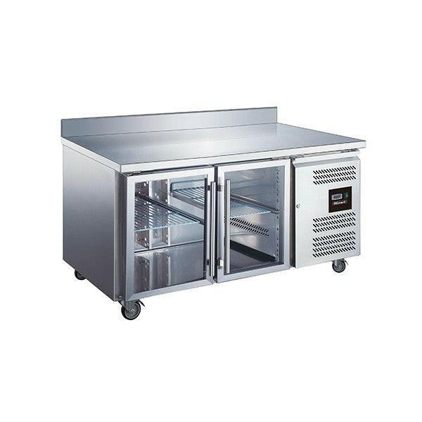 Blizzard HBC2CR Upstand Double Glass Door Counter Fridge 282 Litres.