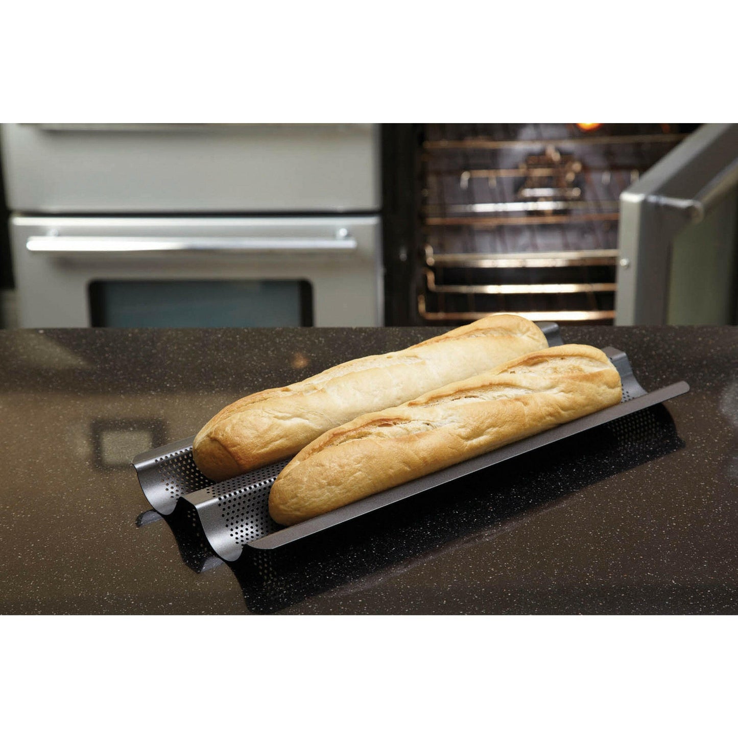 MasterClass Crusty Bake Non-Stick Baguette Tray 39cm x 16cm x 2cm - Cater-Connect Ltd