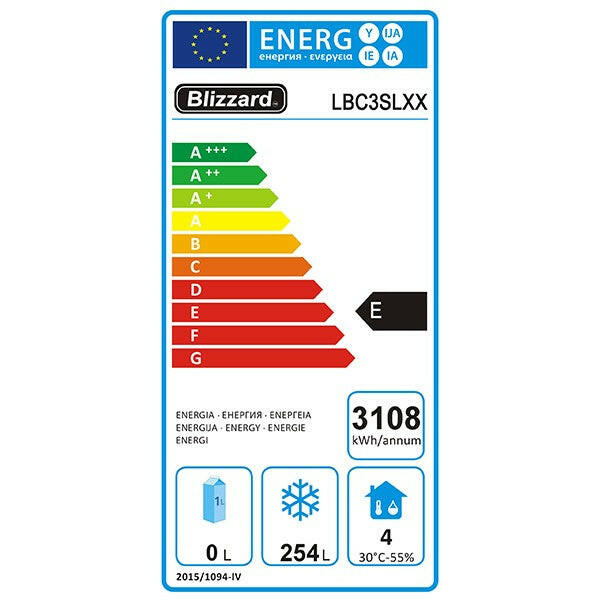 Blizzard LBC3SL 3 Door Slimline Counter Freezer 339L - Cater-Connect Ltd