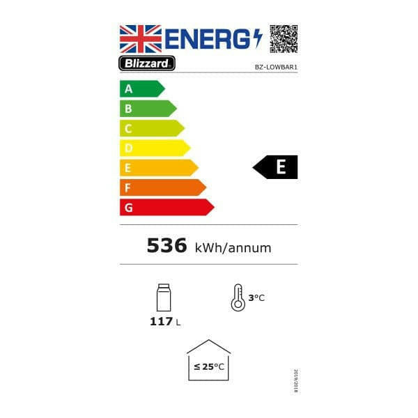 Blizzard LOWBAR1 Low Height Single Door Bottle Cooler (108 Bottle) - Cater-Connect Ltd