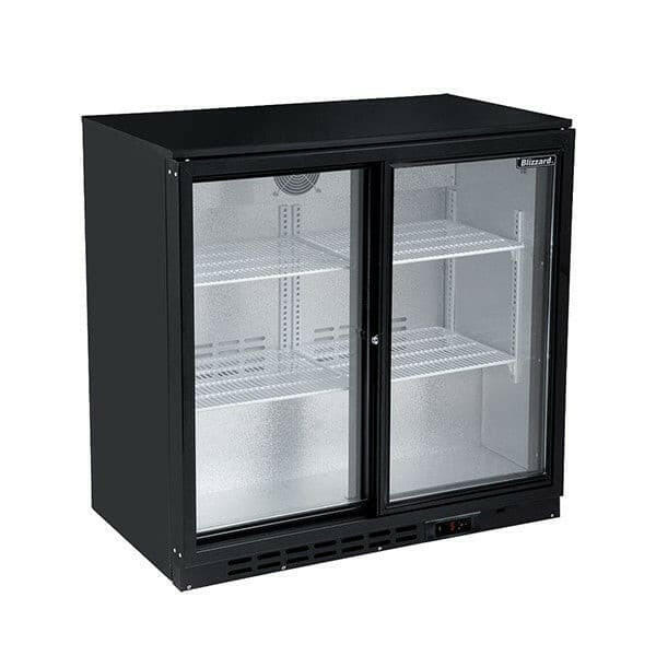 Blizzard LOWBAR2SL Low Height Sliding Double Door Bottle Cooler (168 Bottles) - Cater-Connect Ltd