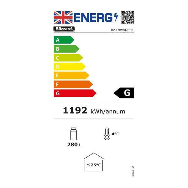 Blizzard LOWBAR3SL Low Height Sliding Triple Door Bottle Cooler (276 Bottles) - Cater-Connect Ltd