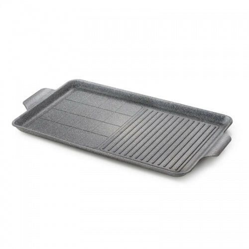 Graniteware Skillet Grill Pan –Half Ridged/ Half Plain - Cater-Connect Ltd