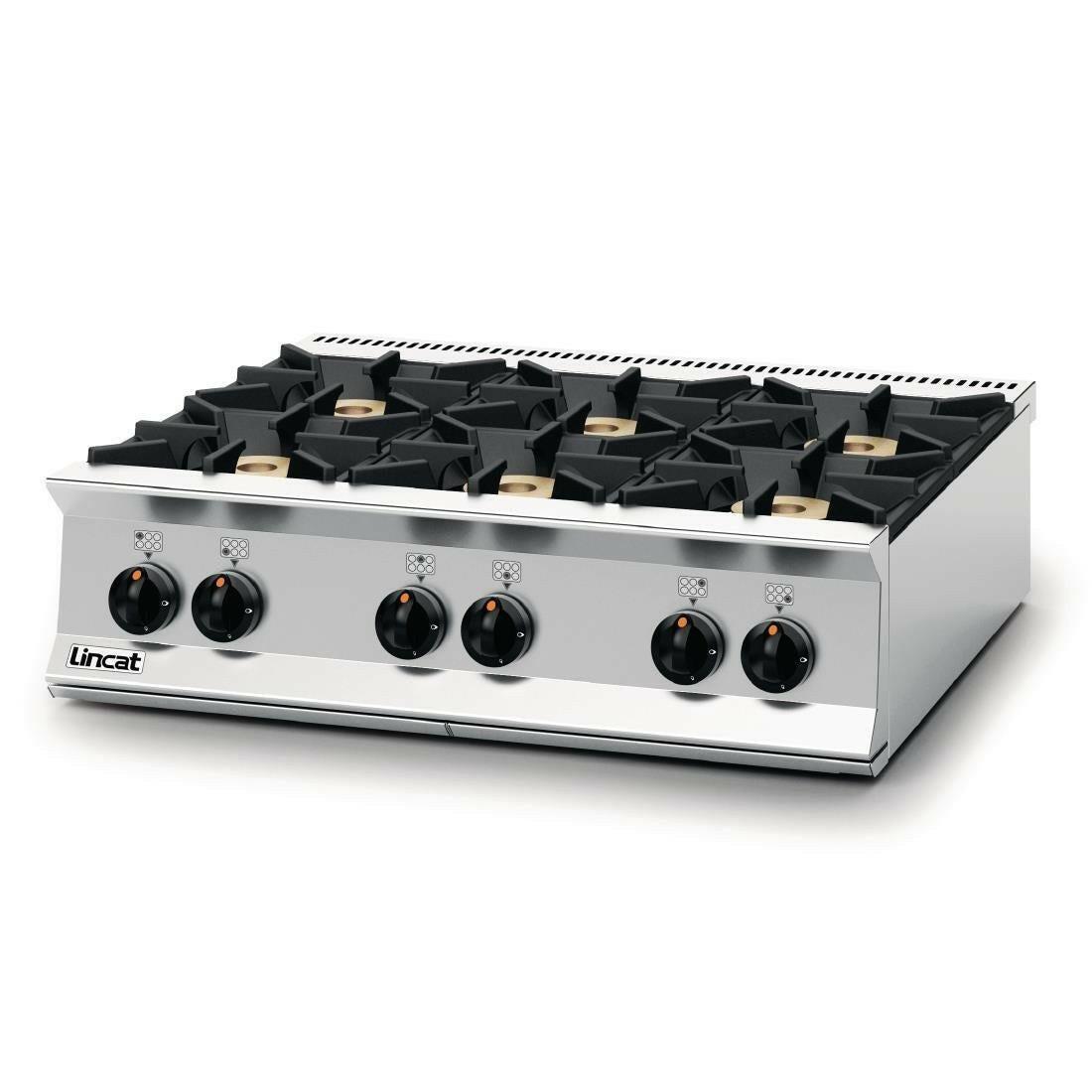 Lincat Opus 800 OG8004/N Natural Gas 6 Burner Boiling Top 45kw.