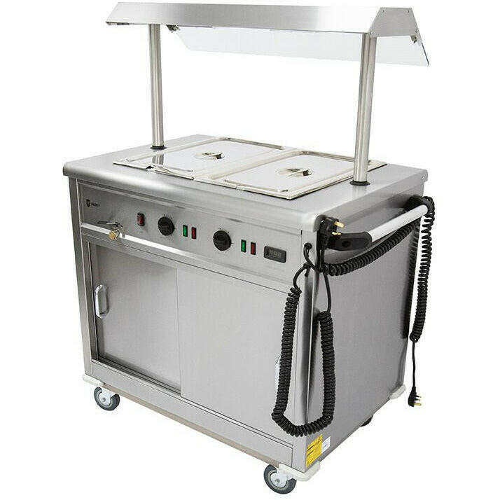 Parry MSB9G Heated Bain Marie Top Mobile Servery With Gantry 1005mm Wide - Cater-Connect Ltd