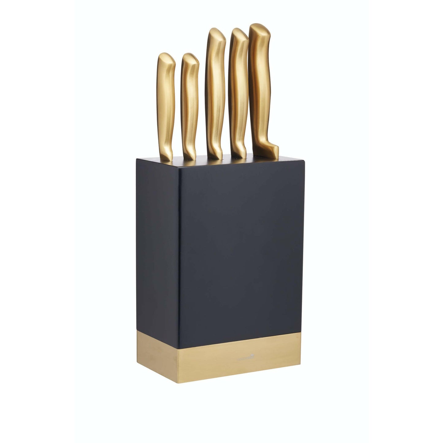 MasterClass 5-Piece Brass-Coloured Stainless Steel Knife Set And Knife Block - Cater-Connect Ltd