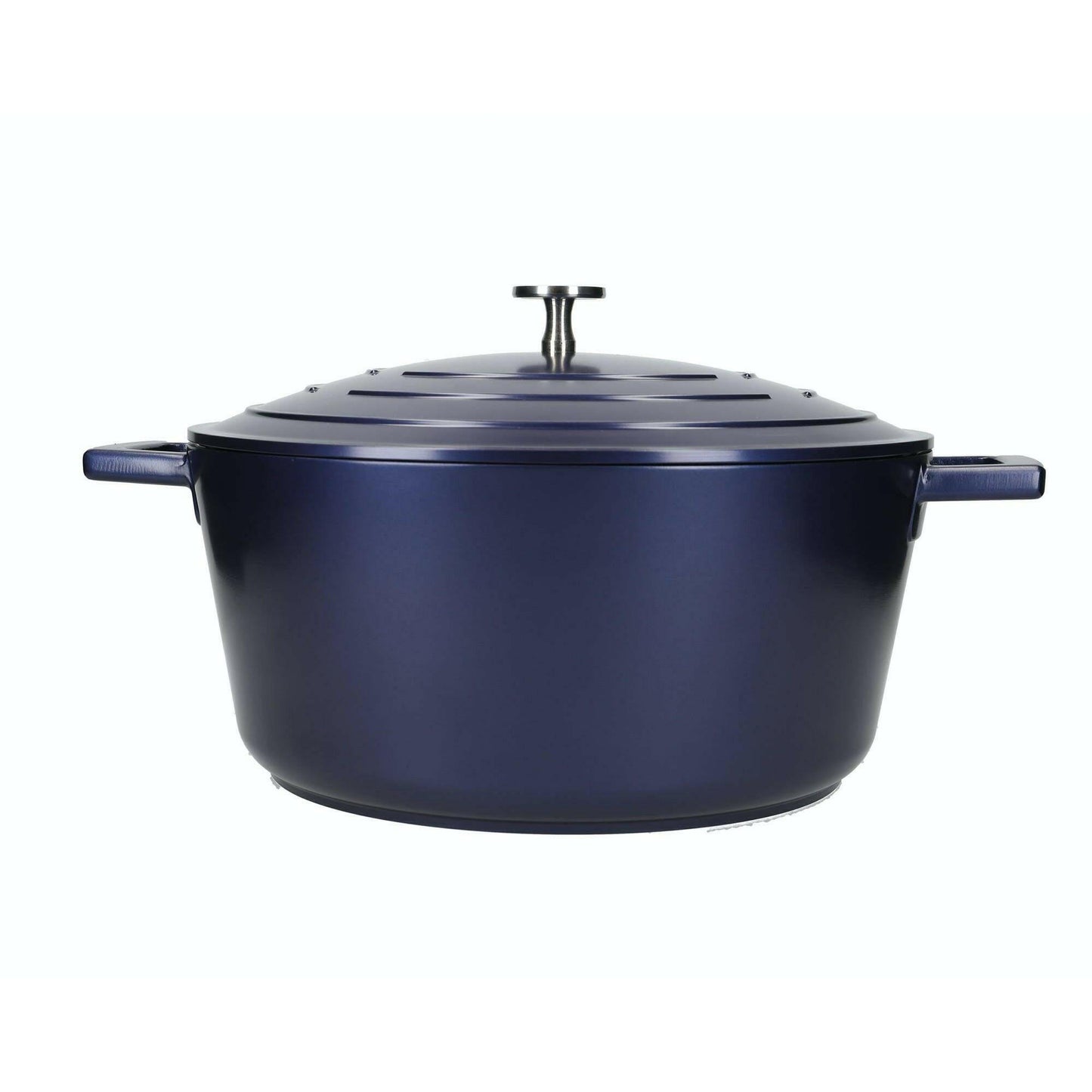 MasterClass Large 5 Litre Casserole Dish With Lid Metallic Blue.