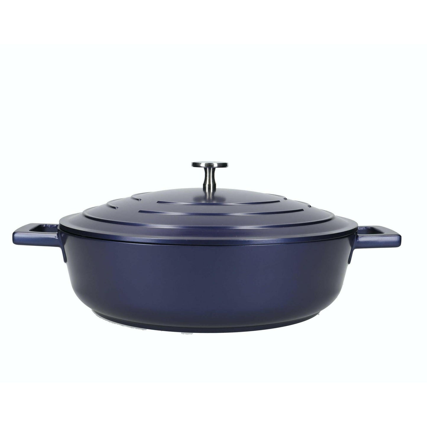 MasterClass Shallow 4 Litre Casserole Dish With Lid Metallic Blue - Cater-Connect Ltd