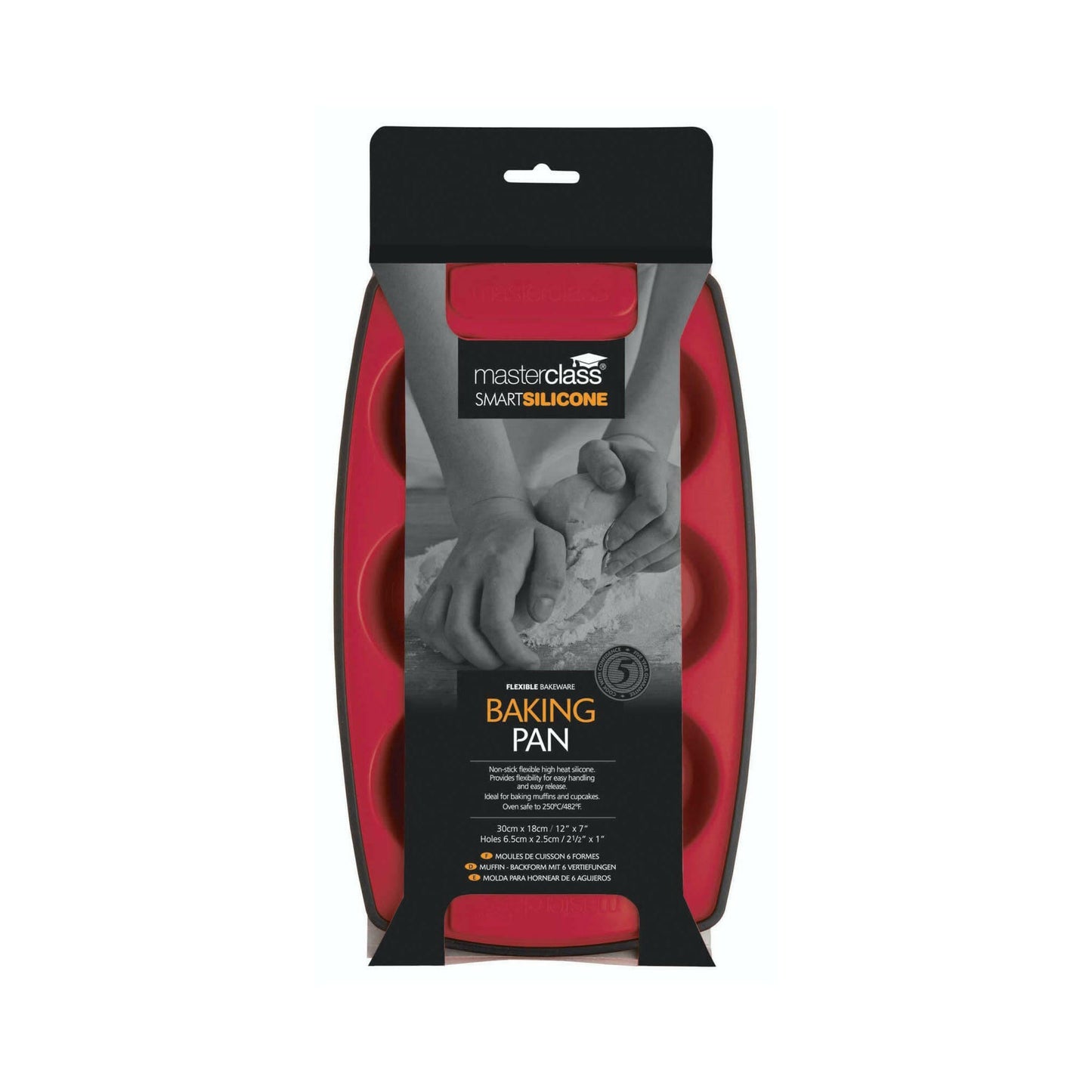 Kitchen Craft MasterClass Smart Silicone Flexible Six Hole Pan 30cm x 18cm - Cater-Connect Ltd