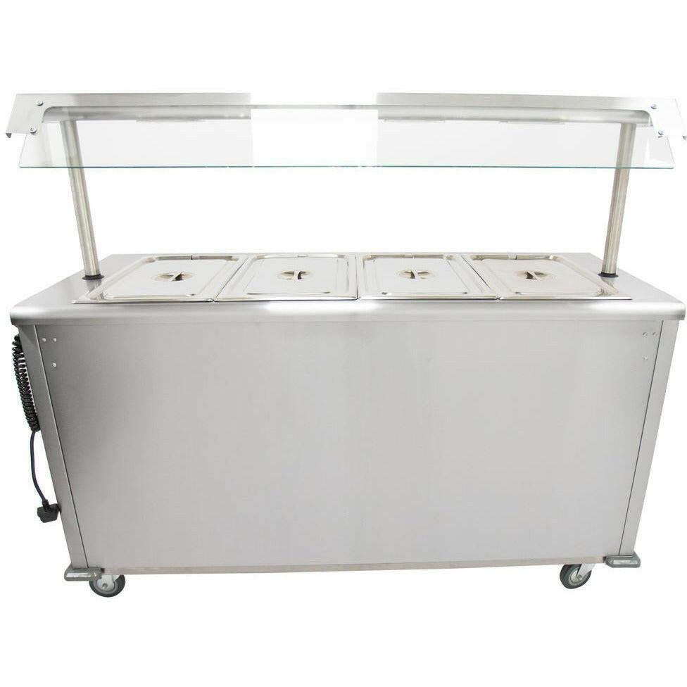 Parry MSB15G Heated Bain Marie Top Mobile Servery With Gantry 1655mm.