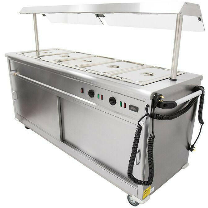 Parry MSB18G Heated Bain Marie Top Mobile Servery With Gantry 1955mm Wide - Cater-Connect Ltd