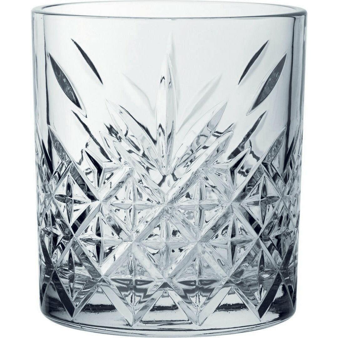 Timeless Vintage Double Old Fashioned Tumblers Gunmetal Rim 355ml Case Size 12.