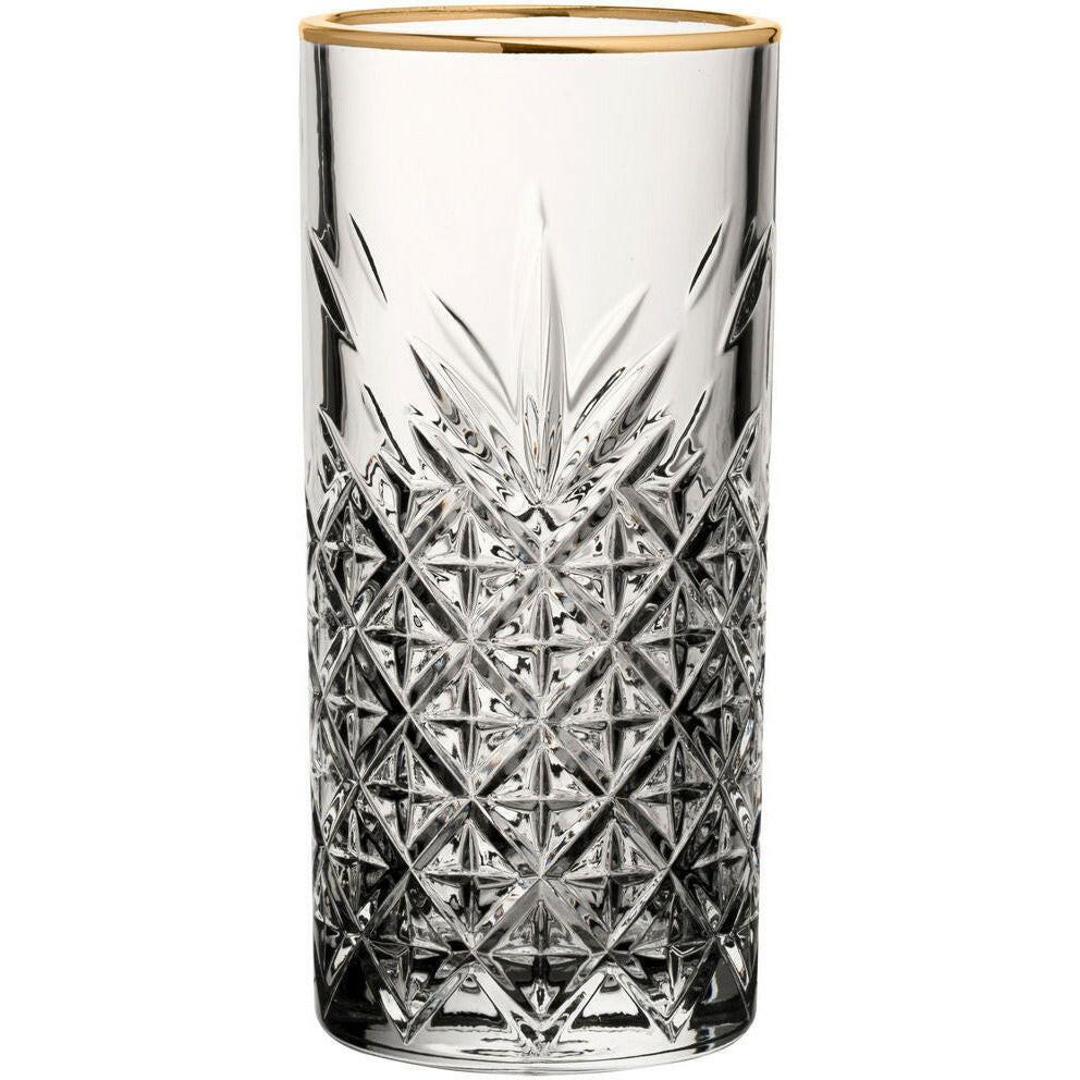 Timeless Vintage Long Drink Gold Rim Tumbler 300ml Case Size 12.
