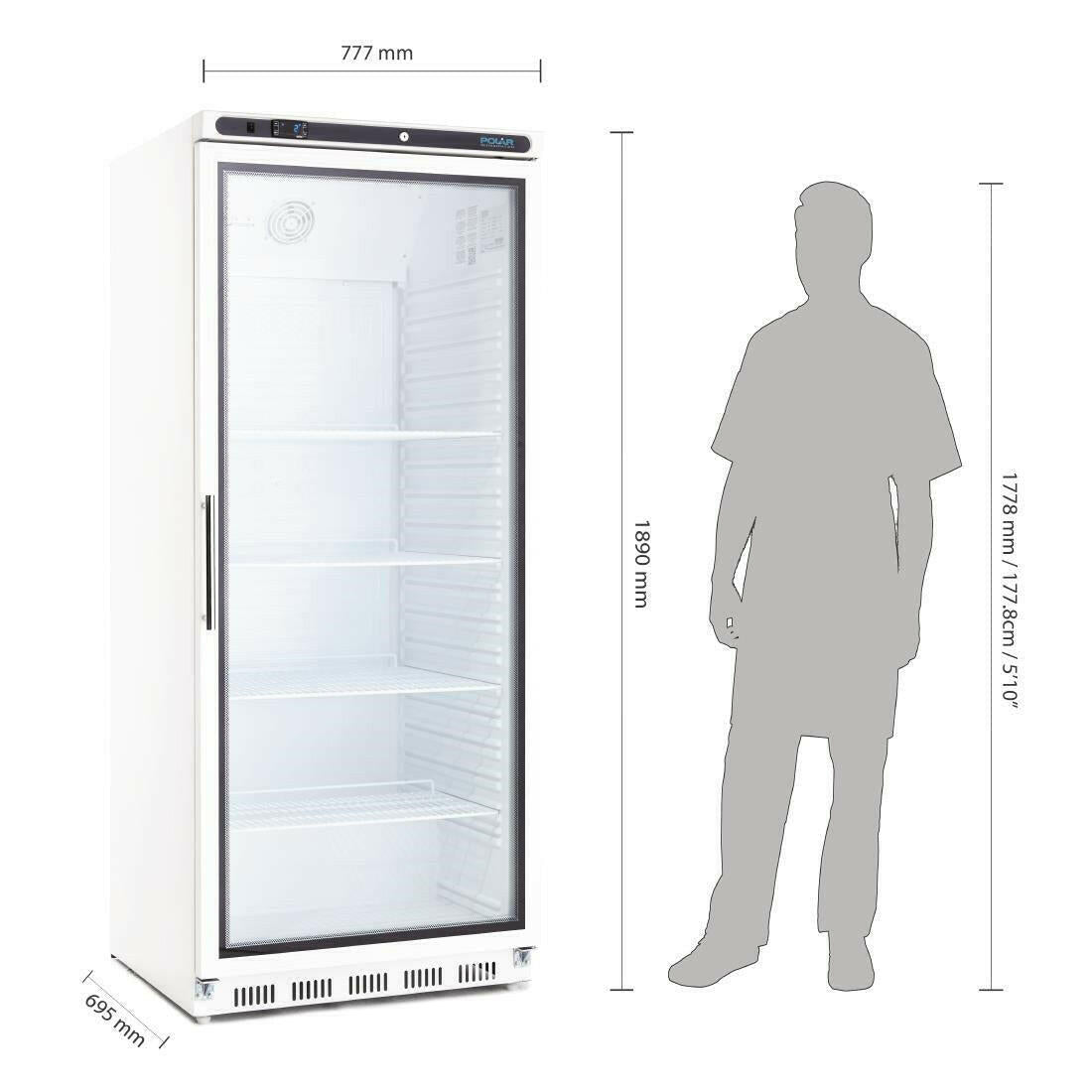 Polar CD088 C-Series Upright Single Door Display Fridge 600Ltr - Cater-Connect Ltd