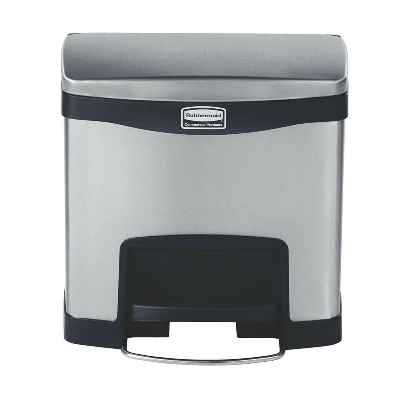 Rubbermaid Slim Jim 15L Metal Front Step Step-On Black - Cater-Connect Ltd