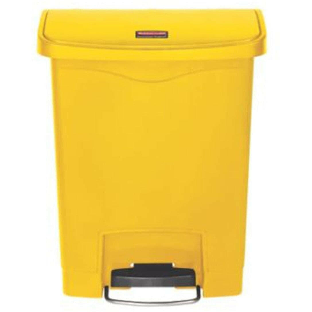 Rubbermaid Slim Jim 30L Resin Front Step Step-On Yellow - Cater-Connect Ltd