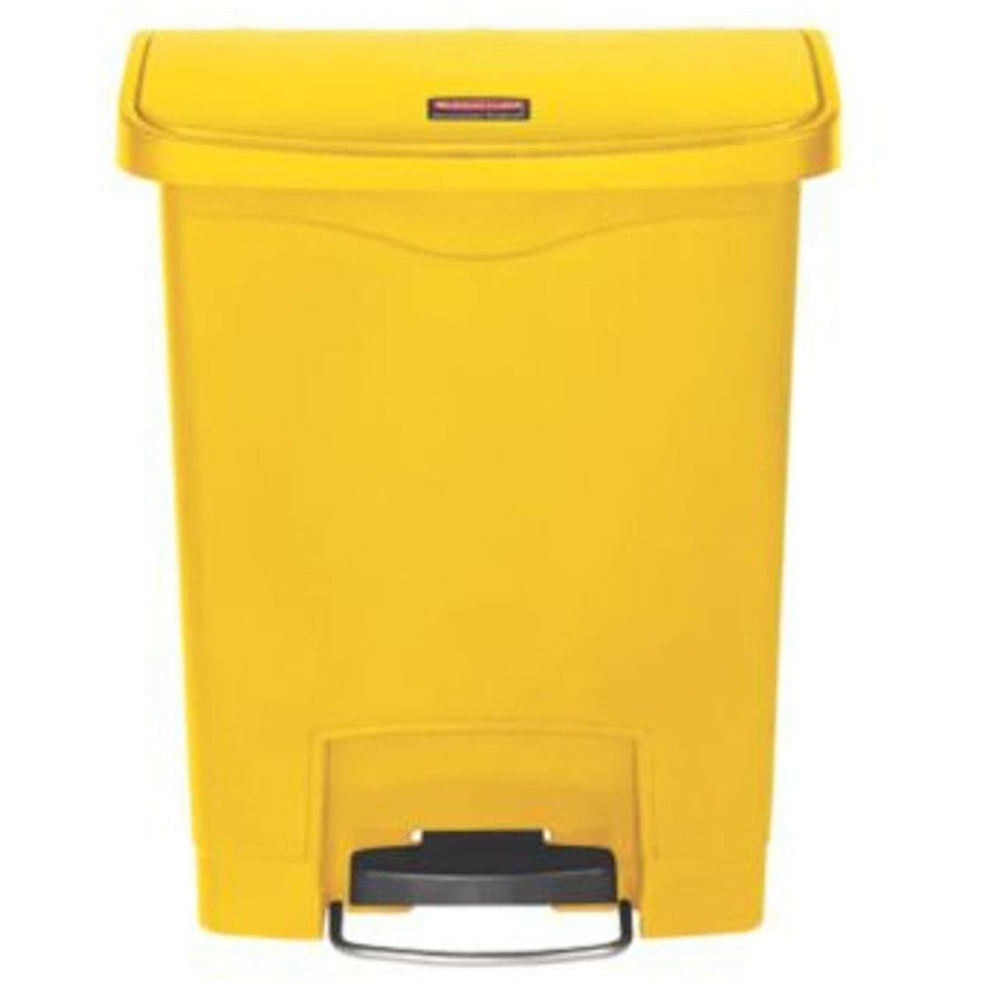 Rubbermaid Slim Jim 30L Resin Front Step Step-On Yellow.