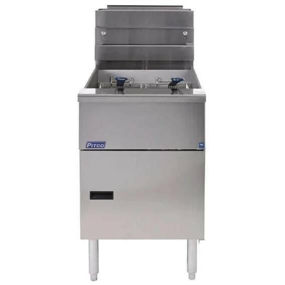 Pitco SG18S Twin Basket Single Tank Solstice Natural Gas Fryer SG18S 40 Litres.