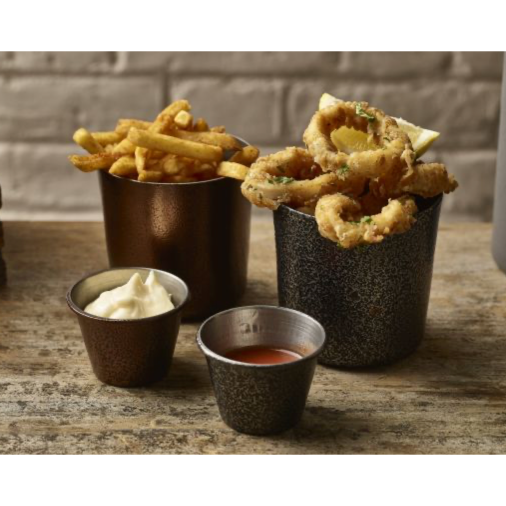 GenWare 2.5oz Stainless Steel Ramekin Hammered Copper Case Size 24 - Cater-Connect Ltd