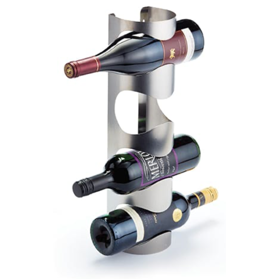 BarCraft Wall Mounted Stainless Steel 4 Bottle Wine Rack - Cater-Connect Ltd
