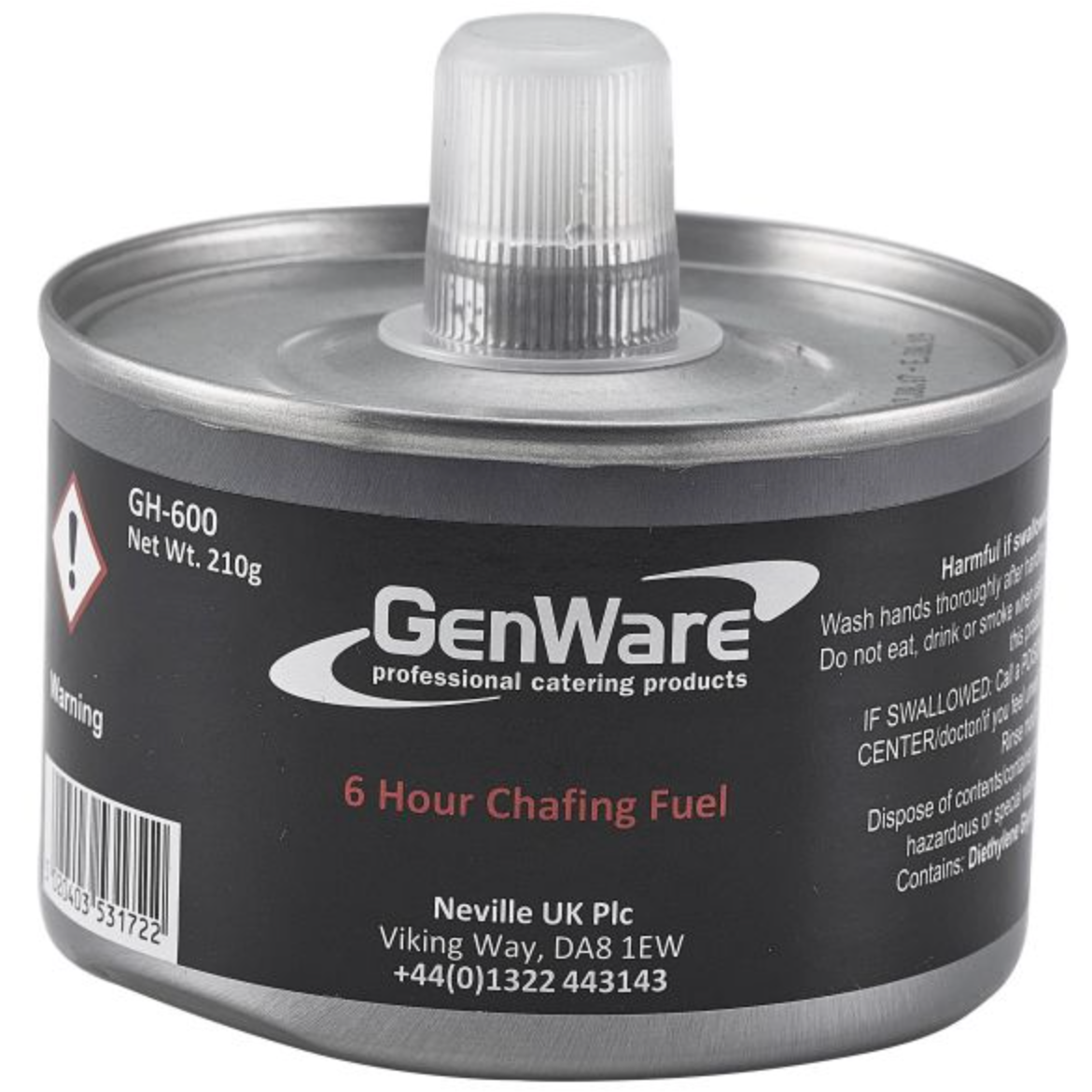 Gen-Heat DEG Adj Heat Chafing Fuel 6 Hour Can Sold in Multiple's of 24 - Cater-Connect Ltd