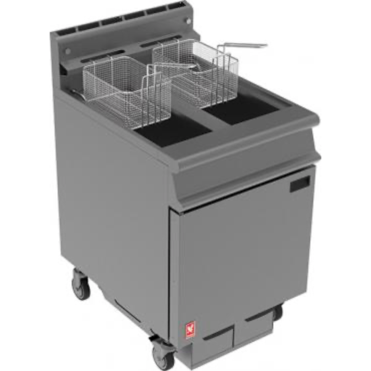 Falcon Dominator Plus G3860F Castors Single Tank Twin Basket Filtration Gas Fryer 24L - Cater-Connect Ltd