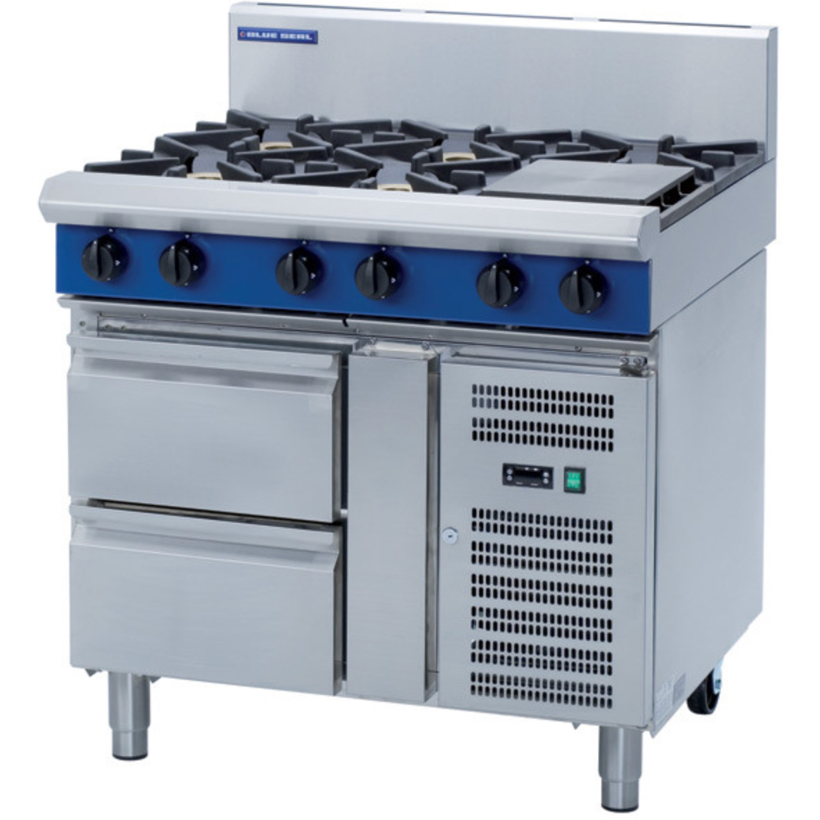 Blue Seal G516D-RB Evolution 6 Burner Cooktop Refrigerated Draw Base 2 x 1/1GN - Cater-Connect Ltd