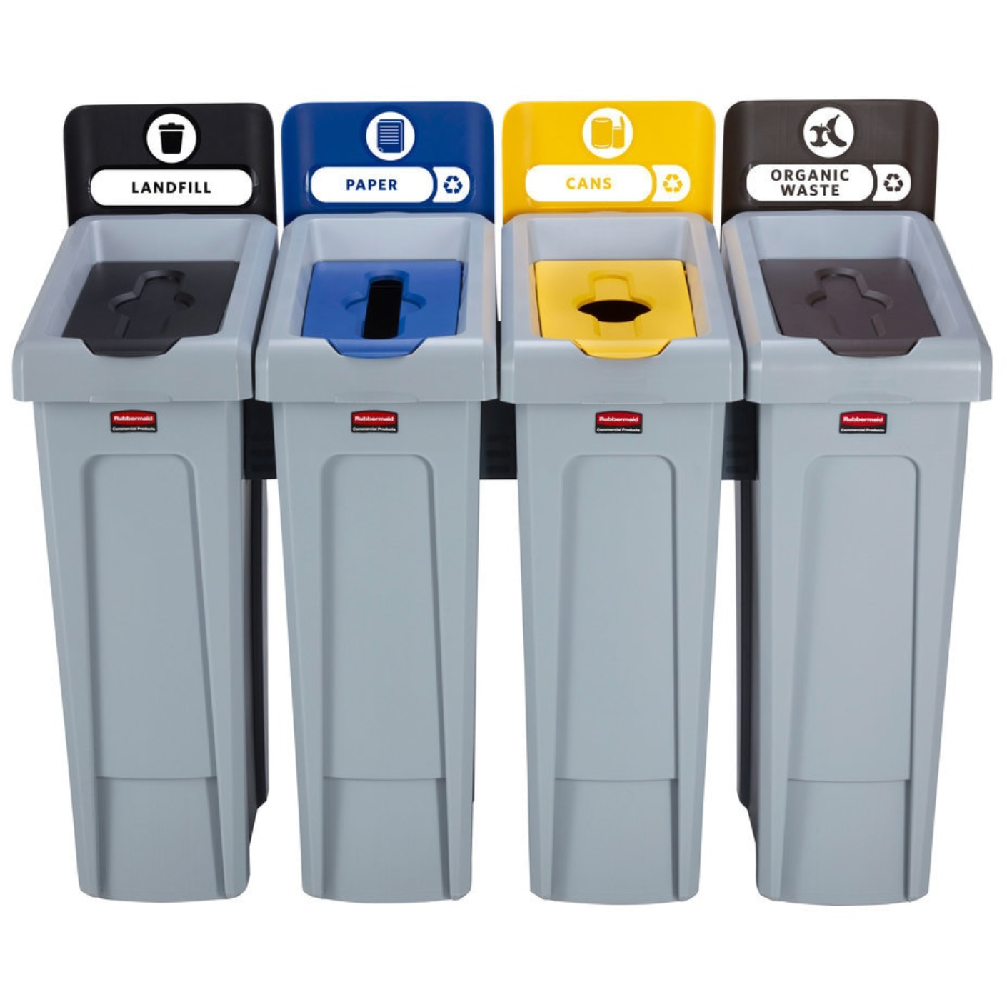 Rubbermaid Slim Jim Recycling Station Bundle 4 Stream.