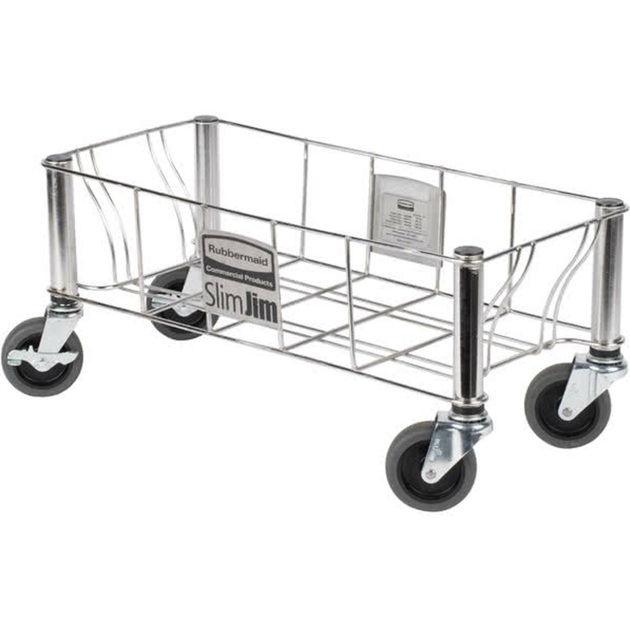 Rubbermaid Slim Jim Stainless Steel Single Dolly - Cater-Connect Ltd