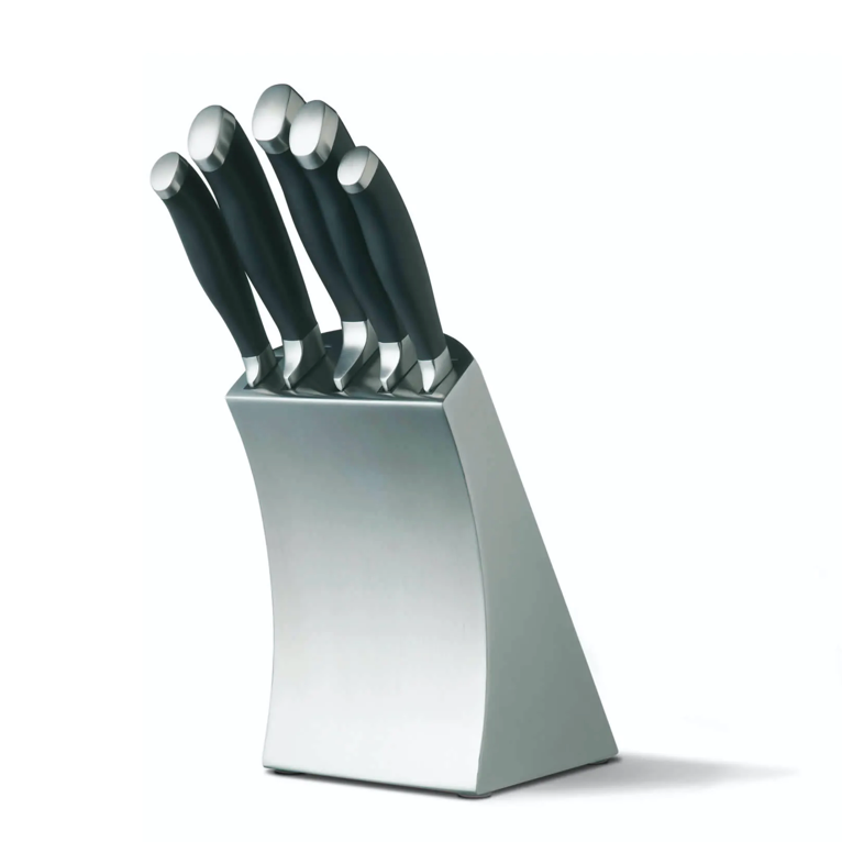 MasterClass Trojan 5 Piece Knife Set and Stainless Steel Block - Cater-Connect Ltd