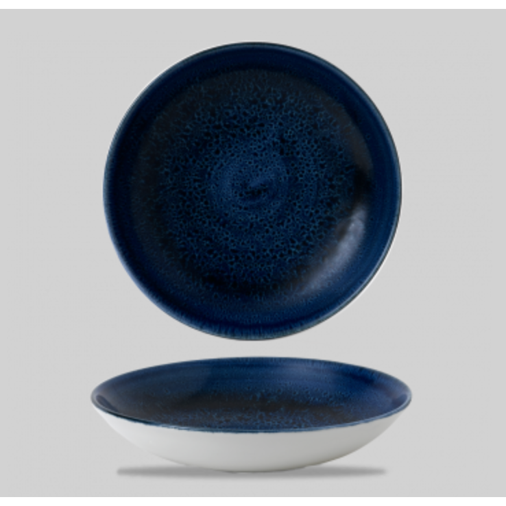 Churchill Stonecast® Coupe Bowl Plume Ultramarine 24.80cm Case Size 12.