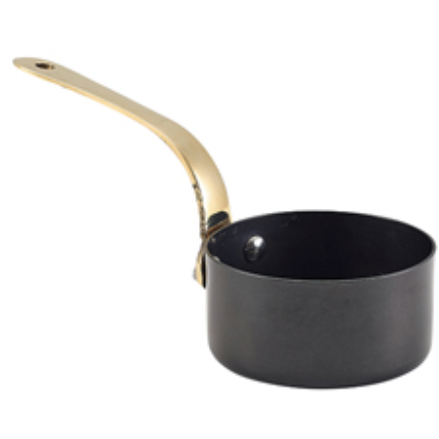 GenWare Black Vintage Steel Mini Sauce Pan 7 x 3.75cm Case Size 6 - Cater-Connect Ltd