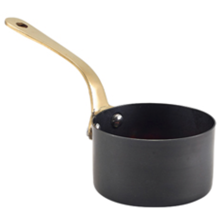 GenWare Black Vintage Steel Mini Sauce Pan 7.8 x 4.5cm Case Size 6 - Cater-Connect Ltd