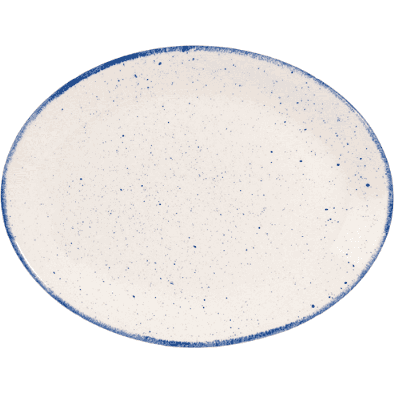 Churchill Stonecast Hints Indigo Oval Plate 30.5cm Case Size 12 - Cater-Connect Ltd