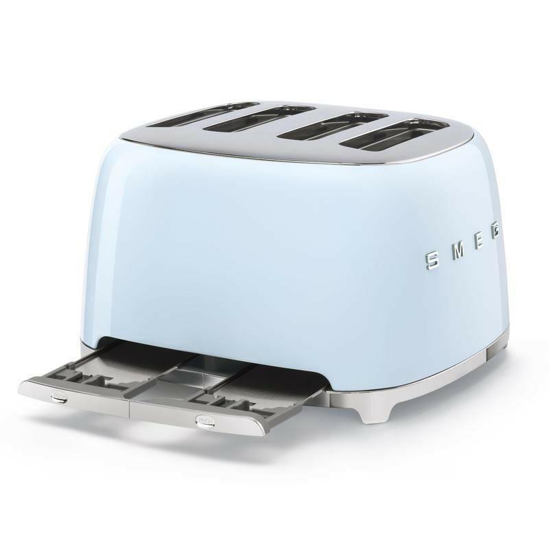 Smeg TSF03PBUK Blue 50s 4 by 4 Slice Toaster.